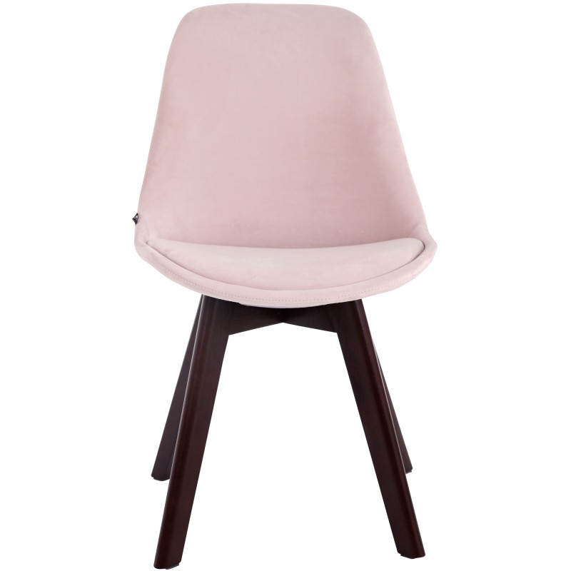 Silla de visita Borneo V2 en terciopelo nogal rosa