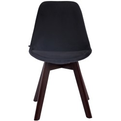 Silla de visita Borneo V2 en terciopelo de nogal negro