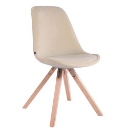 Silla de visita Toulouse, cuadrada, terciopelo crema natura