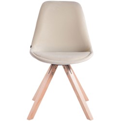 Silla de visita Toulouse, cuadrada, terciopelo crema natura