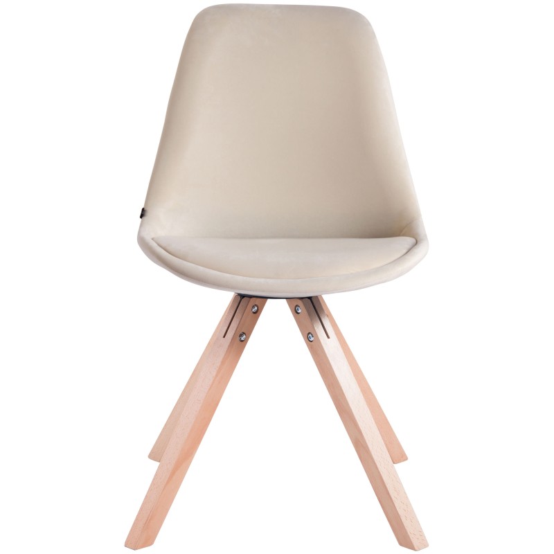 Silla de visita Toulouse, cuadrada, terciopelo crema natura