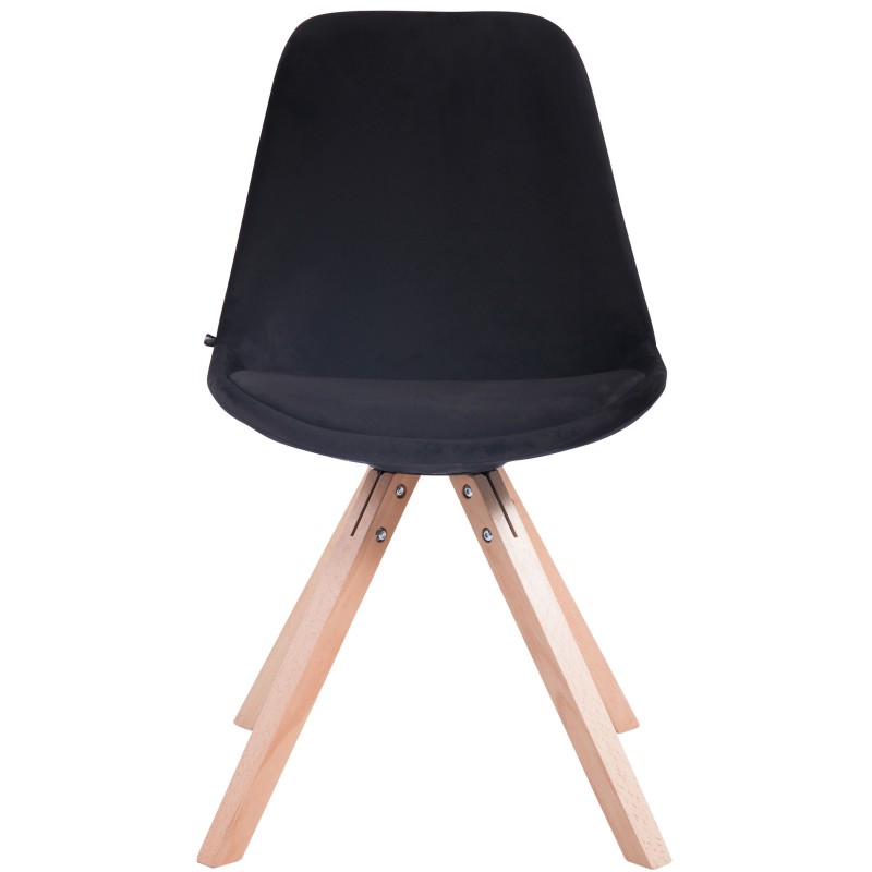 Silla de visita Toulouse, terciopelo negro, Square Natura