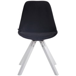 Silla de visita Toulouse, terciopelo, cuadrada blanca y negra