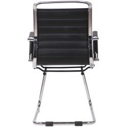 Silla de visita Balve en piel sintética negra