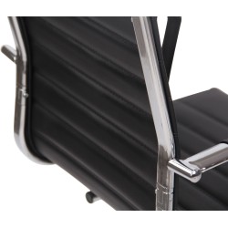 Silla de visita Balve en piel sintética negra