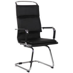 Silla de visita Bedford, polipiel negra