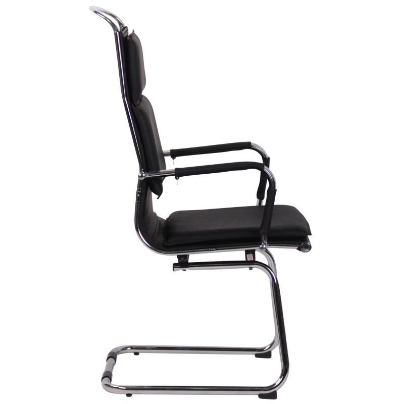 Silla de visita Bedford, polipiel negra