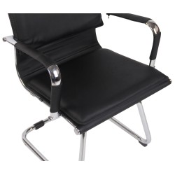 Silla de visita Bedford, polipiel negra