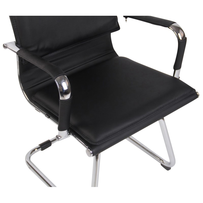 Silla de visita Bedford, polipiel negra