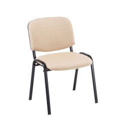 Juego de 4 sillas de visita Ken en tela color crema