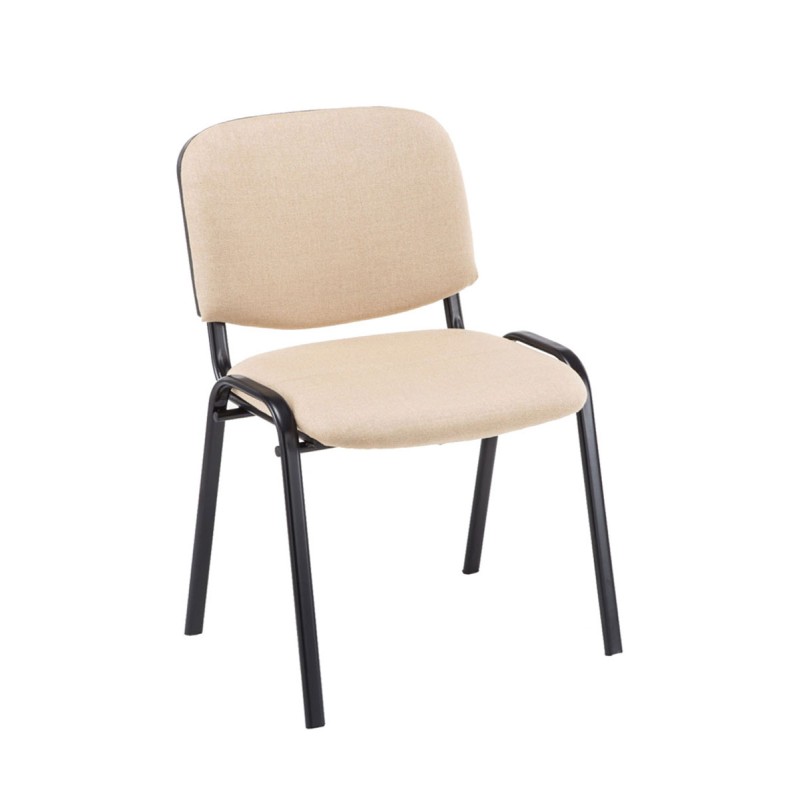 Juego de 4 sillas de visita Ken en tela color crema