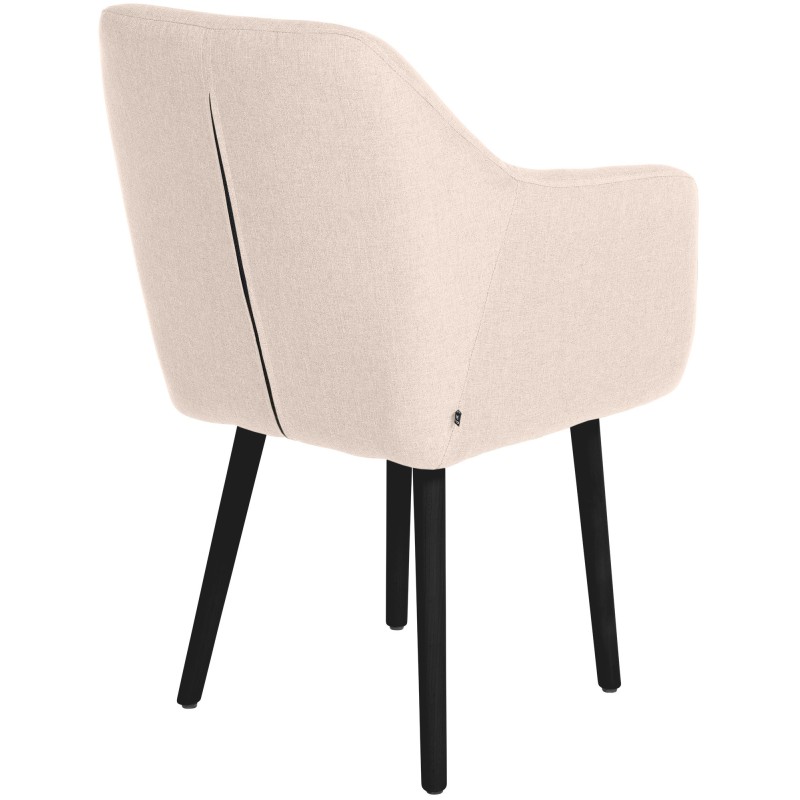 Silla de visita Utrecht en tela negra y beige
