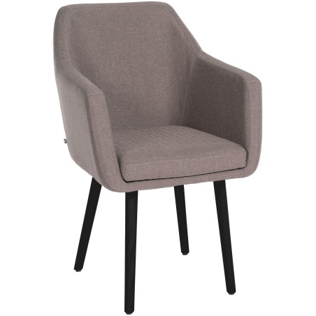 Silla de visita Utrecht en tela negra topo