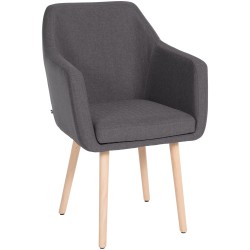 Silla de visita Utrecht en tejido natura gris oscuro