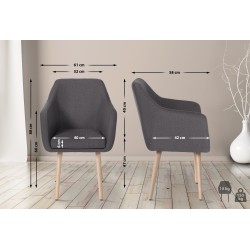 Silla de visita Utrecht en tejido natura gris oscuro