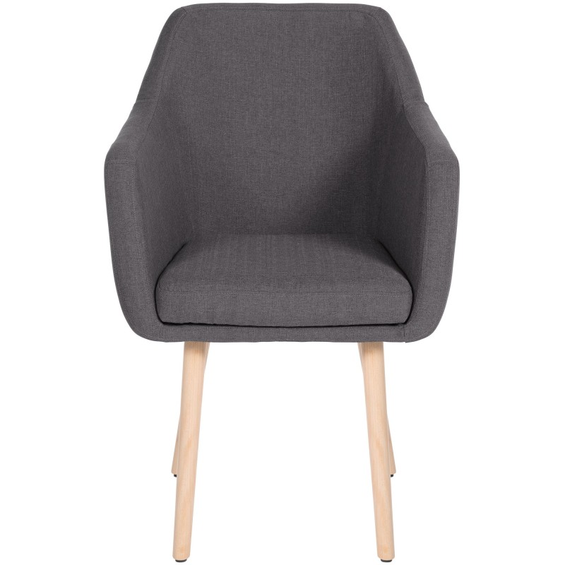 Silla de visita Utrecht en tejido natura gris oscuro
