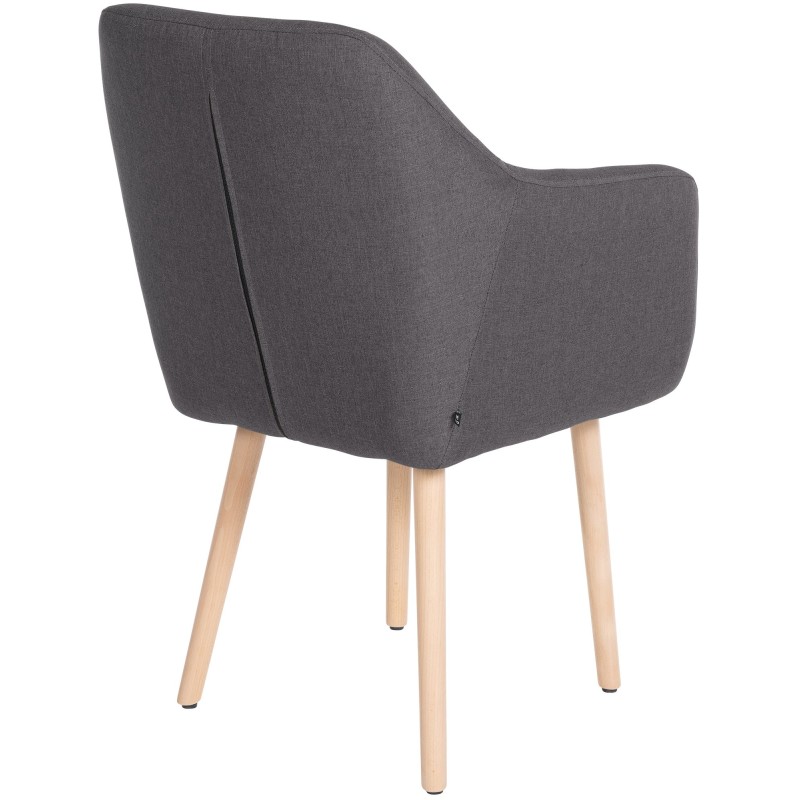 Silla de visita Utrecht en tejido natura gris oscuro