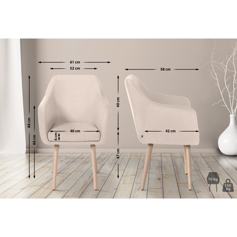 Silla de visita Utrecht en tejido natura beige