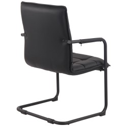 Silla de visita Gandia, polipiel negra