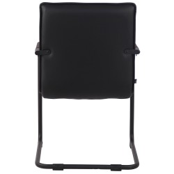 Silla de visita Gandia, polipiel negra