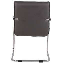 Silla de visita Gandia en piel sintética gris cromo