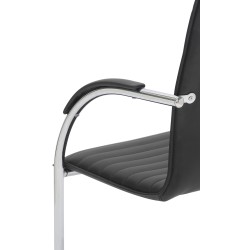 Silla de visita Tira en piel sintética negra