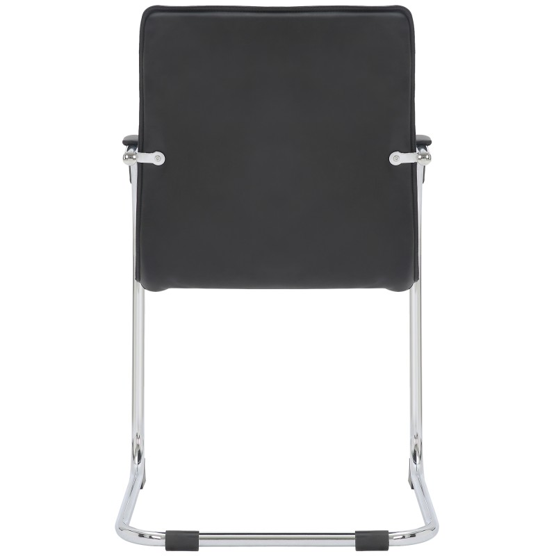 Silla de visita Tira en piel sintética negra