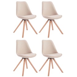 Juego de 4 sillas de visita Toulouse en tejido Square Natura color crema