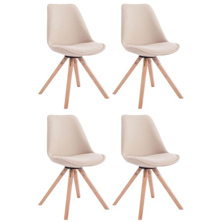 Juego de 4 sillas de visita Toulouse en tejido Square Natura color crema