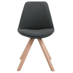 Juego de 4 sillas de visita Toulouse en tejido Square Natura gris oscuro