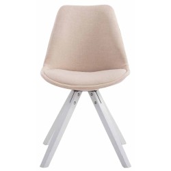 Juego de 4 sillas de visita Toulouse en tejido Square blanco crema