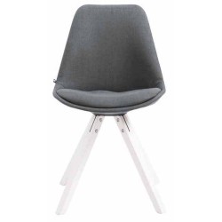 Juego de 4 sillas de visita Toulouse en tejido Square, blanco y gris oscuro