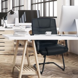 Silla de visita Attila negra/negra