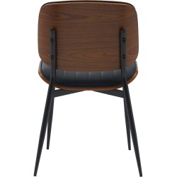 Silla de visita Tiffin en nogal/cuero artificial negro