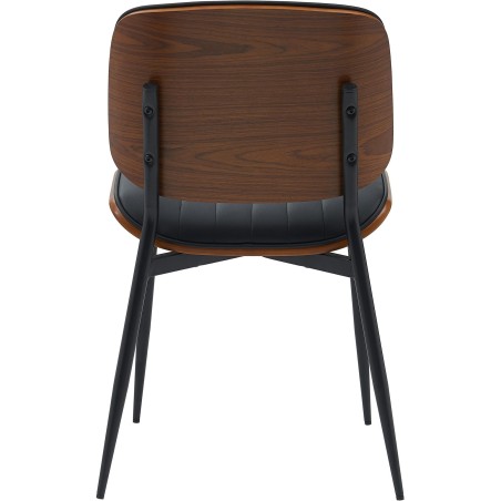 Silla de visita Tiffin en nogal/cuero artificial negro