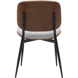 Silla de visita Tiffin en tela nogal/crema