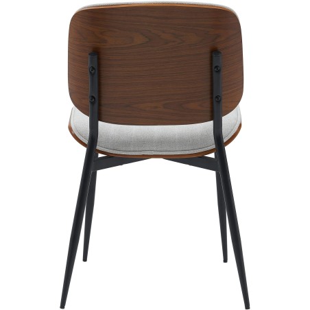 Silla de visita Tiffin en tela nogal/crema