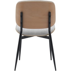 Silla de visita Tiffin en tela natural/crema