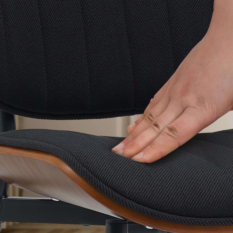 Silla de visita Tiffin en nogal/tela negra