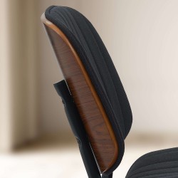 Silla de visita Tiffin en nogal/tela negra