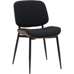 Silla de visita Tiffin en nogal/tela negra