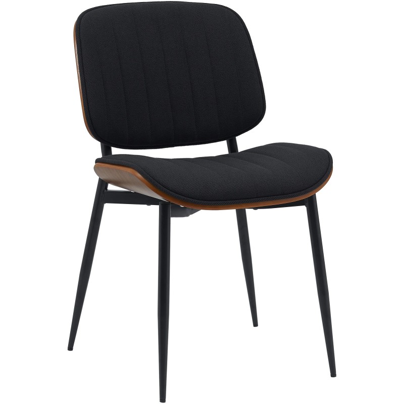 Silla de visita Tiffin en nogal/tela negra