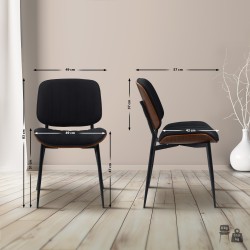 Silla de visita Tiffin en nogal/tela negra