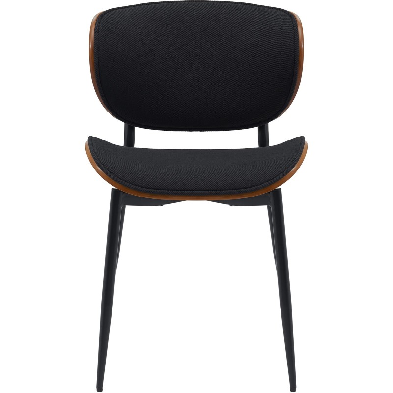 Silla de visita Enid en nogal/tela negra
