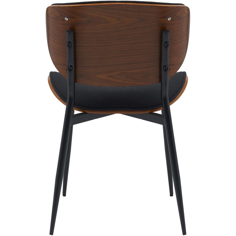 Silla de visita Enid en nogal/tela negra
