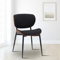 Silla de visita Enid en nogal/tela negra