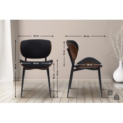 Silla de visita Enid en nogal/tela negra