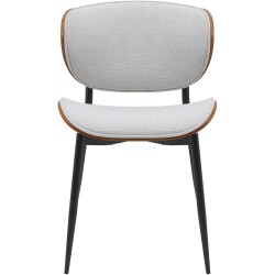 Silla de visita Enid en tela nogal/crema