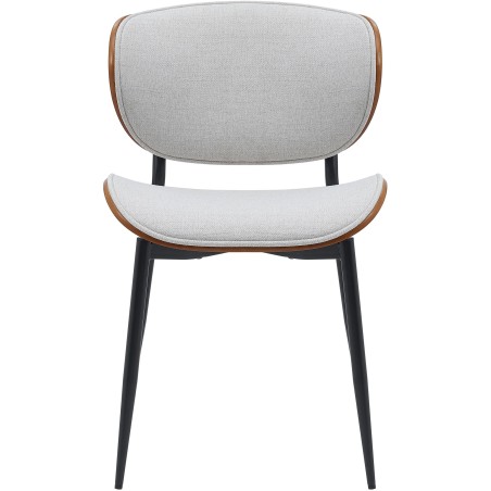 Silla de visita Enid en tela nogal/crema