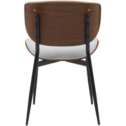 Silla de visita Enid en tela nogal/crema